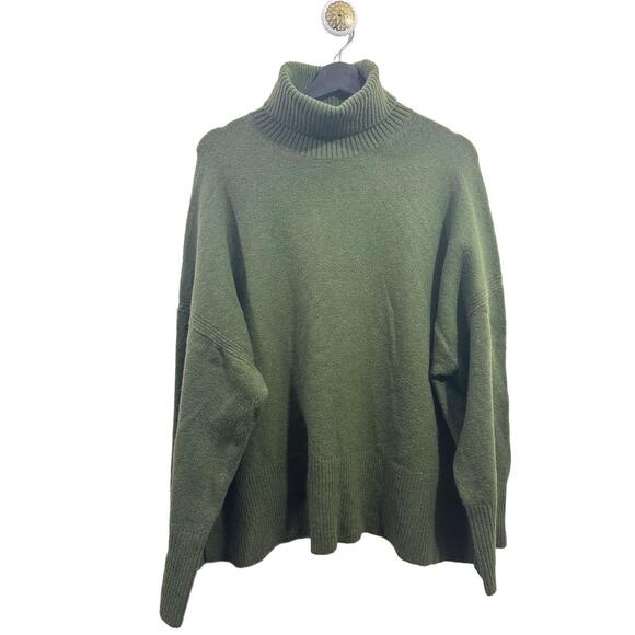 J. Crew Sweaters - J Crew Knit Sweater Womens Size XXL Olive Green Turtleneck Pullover